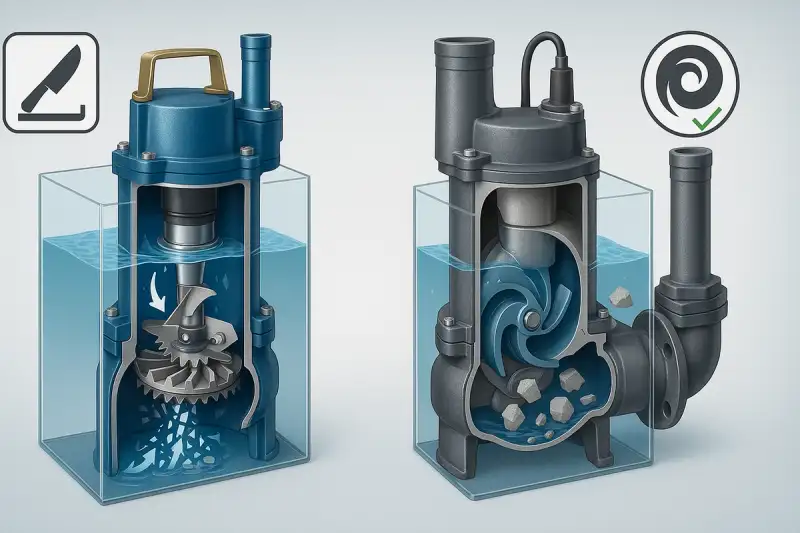 Pompe cu tocător vs fără tocător: când are sens